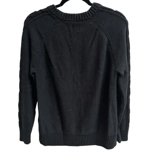 GAP Black Cable Knit Crewneck Sweater Maternity Women’s Medium - Picture 9 of 12